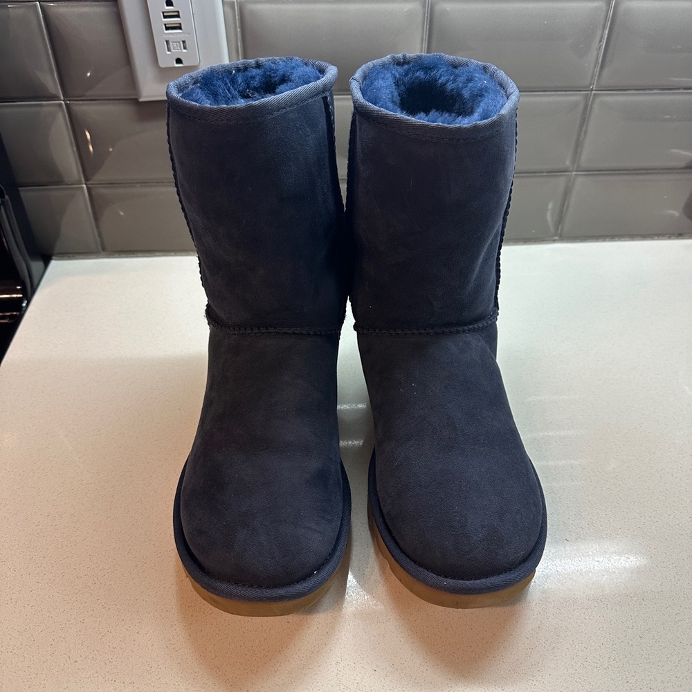UGG Navy Blue Classic Short Shearling Boots